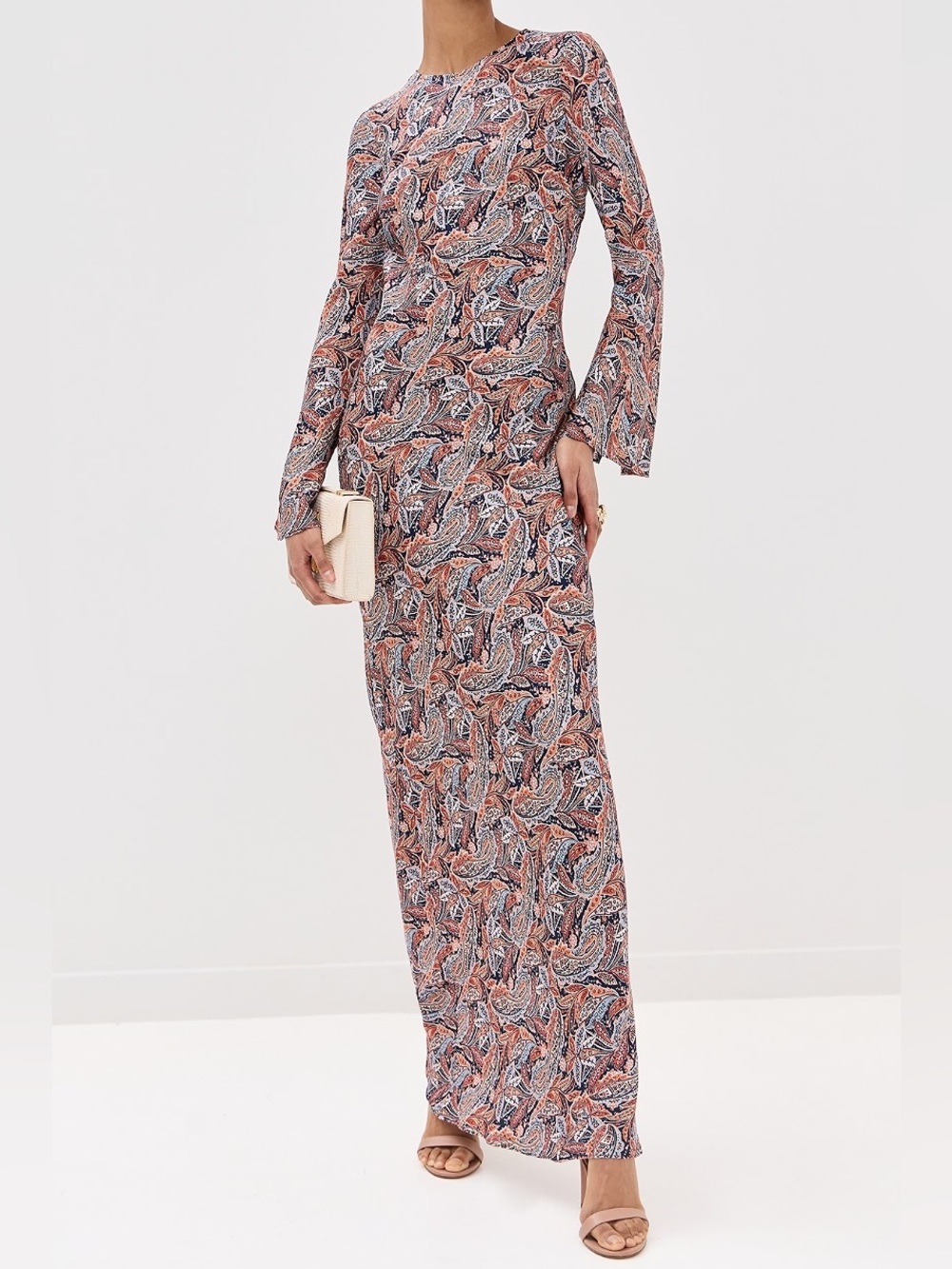 Veronica Beard Gemma Maxi Dress Navy Multicolor Paisley Print Sz 2